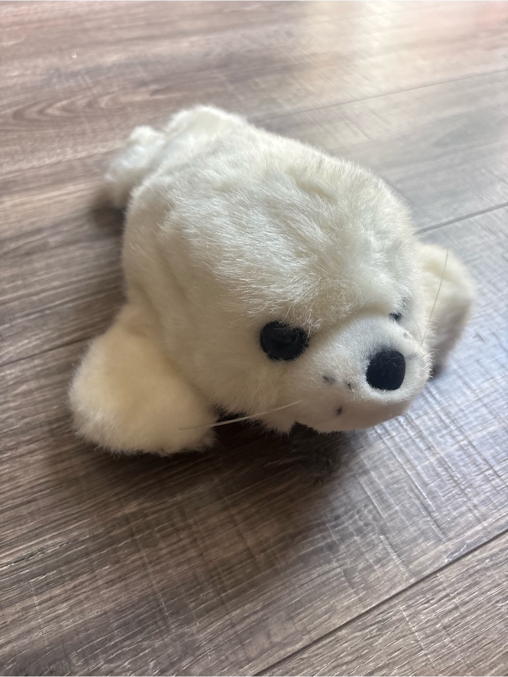 Vintage 1996 Plush White Seal Stuffed Animal - Soft Small white seal Plush Toy